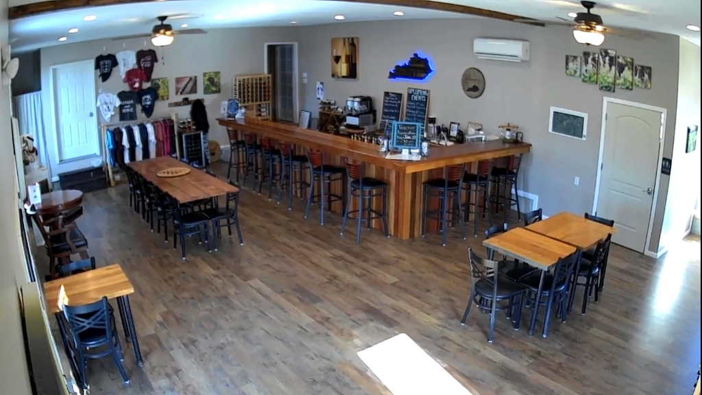 View of the indoor tasting room at Bluegrass Vineyard in Smiths Grove Kentucky