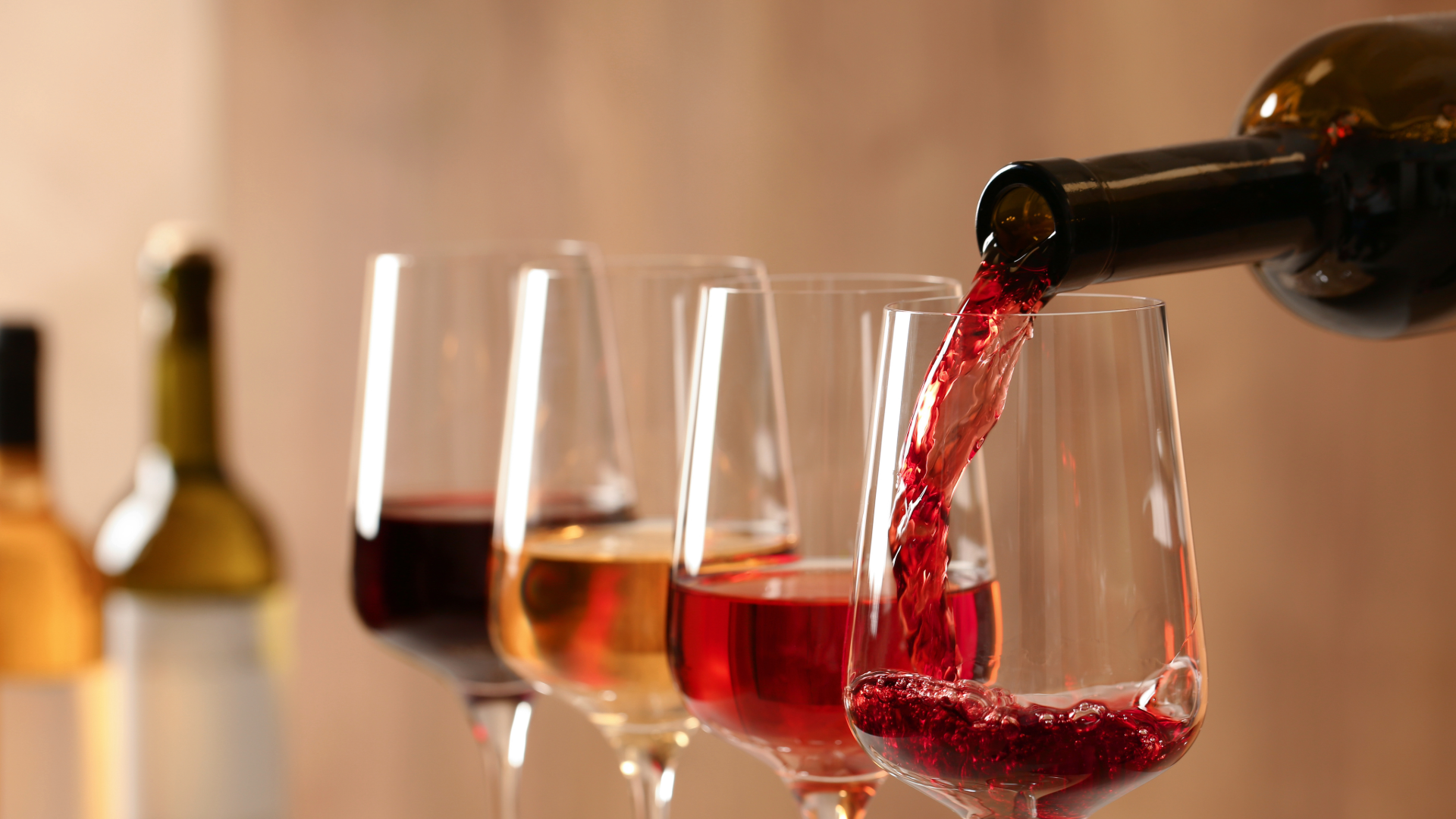 Wine pouring into a glass